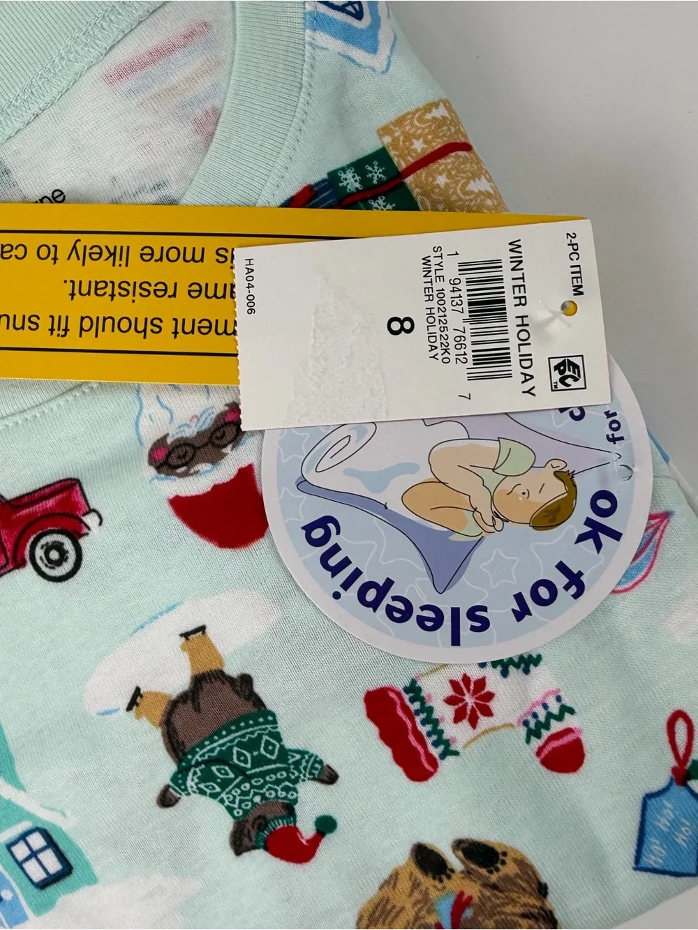 Holiday Lane Pajamas Kids 8 PJs Winter Holiday Blue Christmas Cotton 2 Piece NWT